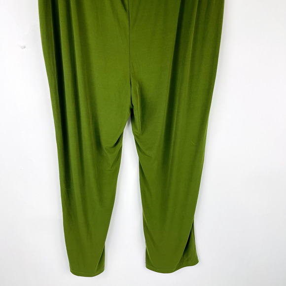 Susan Graver Sz 3XT Tall Plus Liquid Knit Pull On Wide Leg Pants Green - Picture 4 of 10